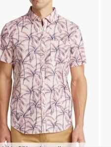 The Original Penguin Mens Pink Palm Shirt